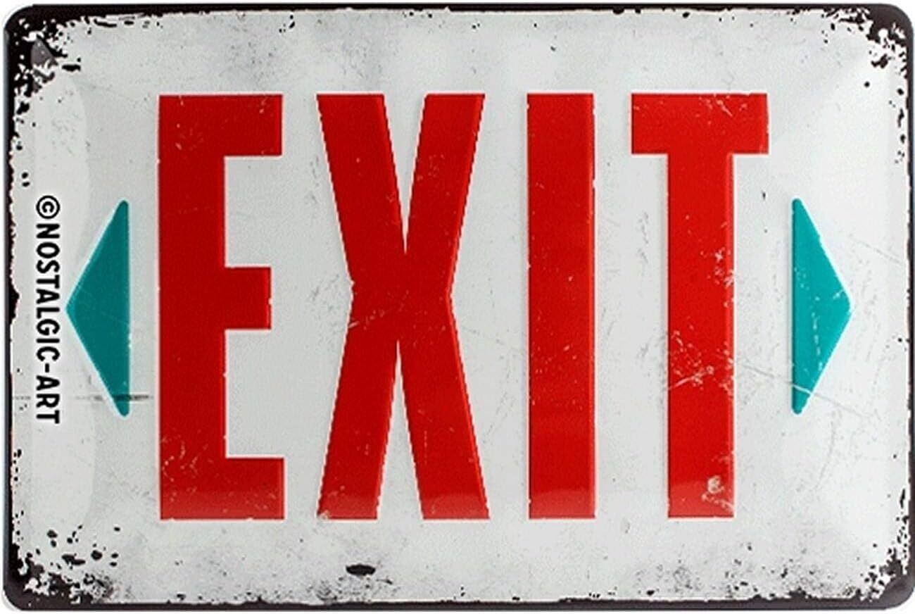 Plaque métal 20 x 30 cm - EXIT