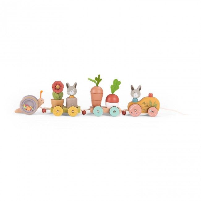 Grand train d'activités à tirer - Trois petits lapins