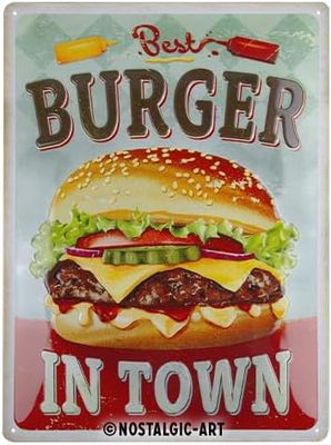 Plaque métal 30 x 40 cm - Best Burger in Town