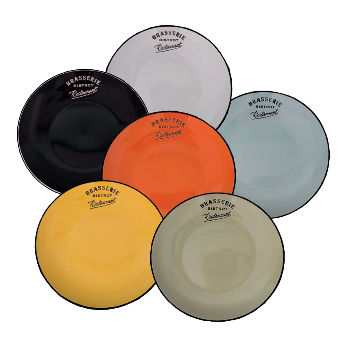 Assiettes Brasserie - 21.5 cm - Lot de 6