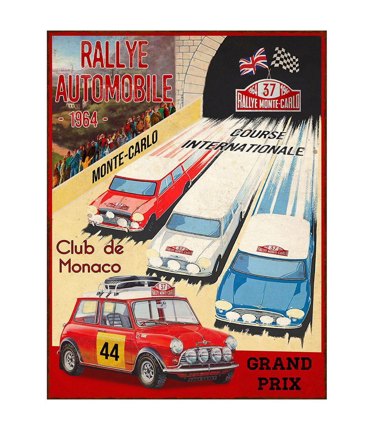 Plaque métal "Monte Carlo" 33 x 25 cm