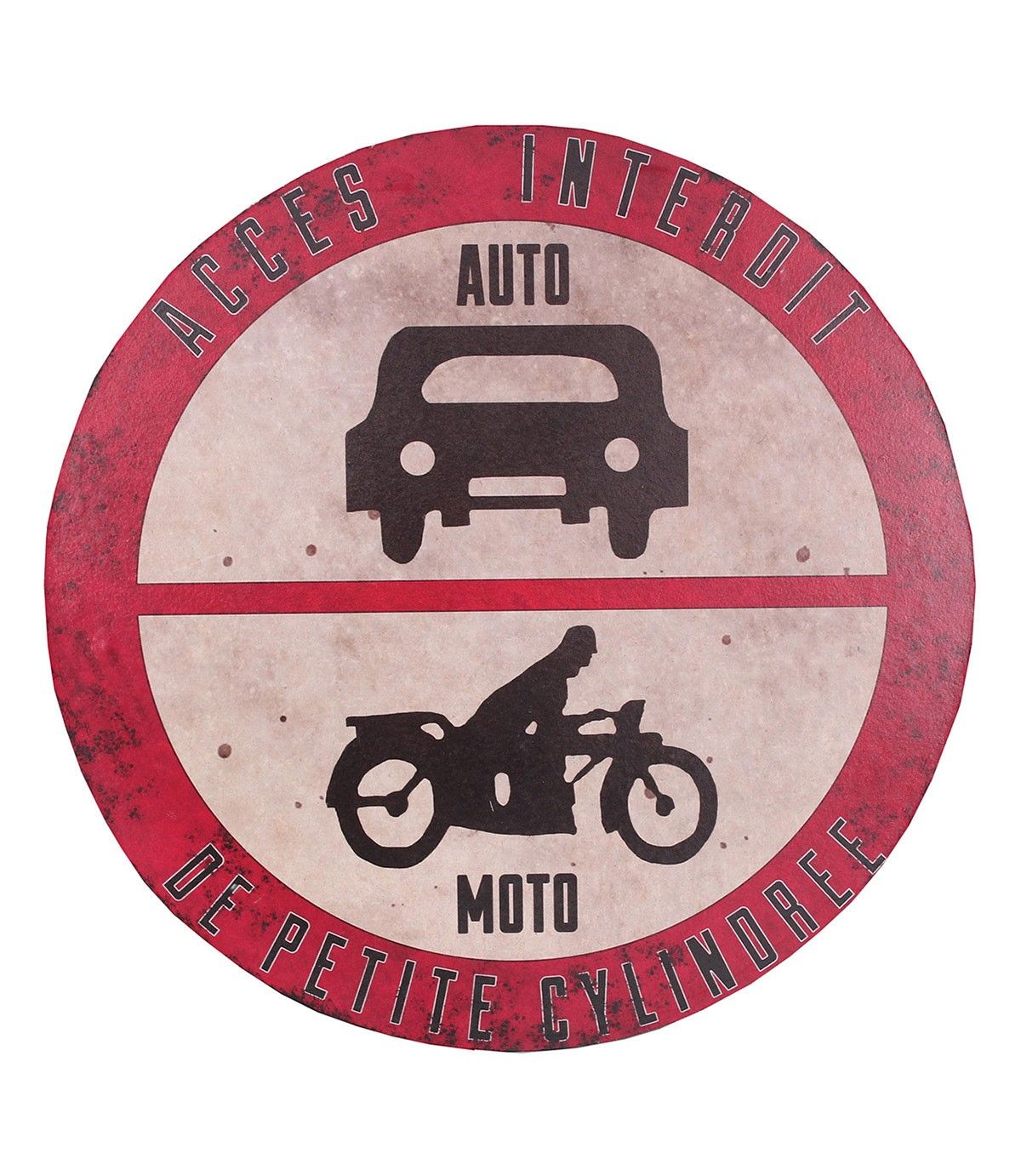 Plaque industrielle Auto-Moto Diam. 40 cm