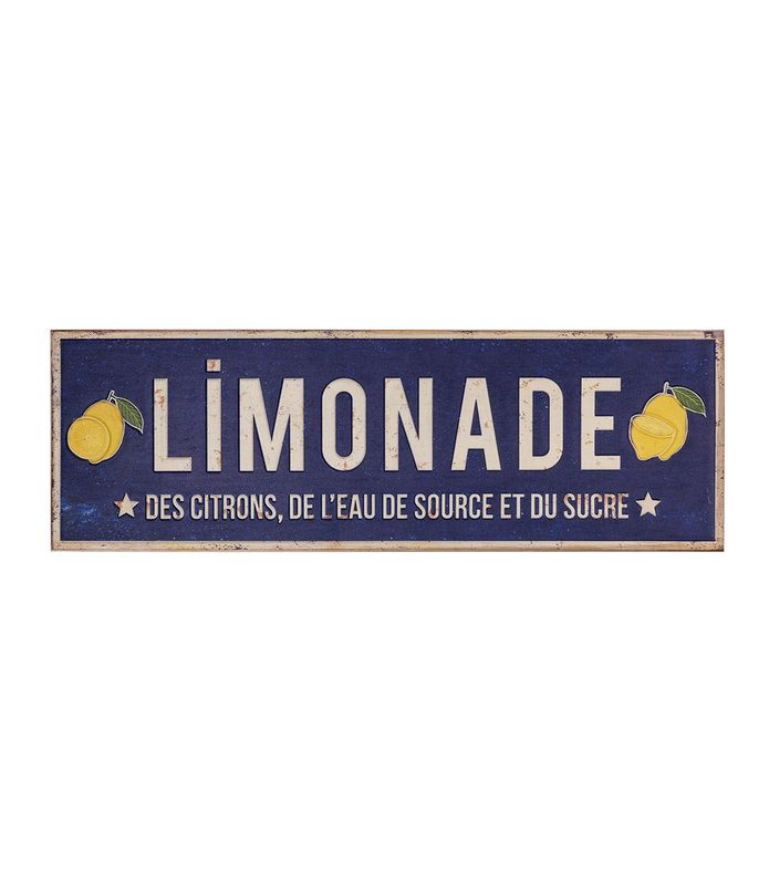 Plaque métal "Limonade" 55 x 18 cm