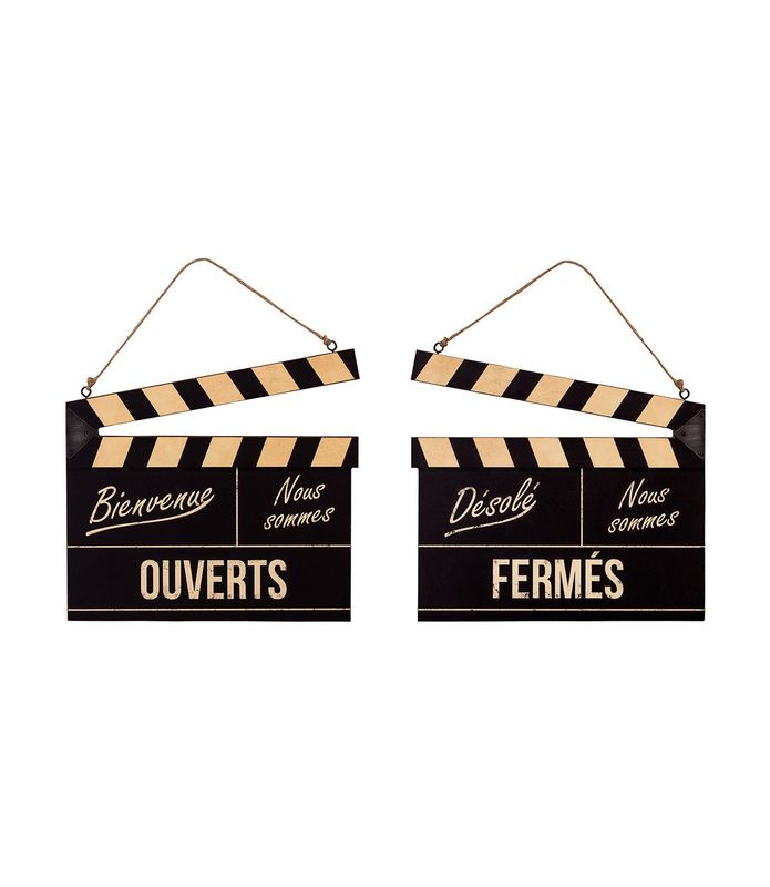 Panneau clap cinéma "Ouvert/Fermé"