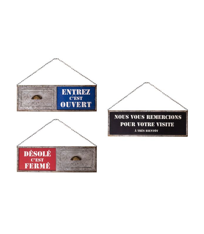 Panneau de porte sur chainette "Ouvert/Fermé"