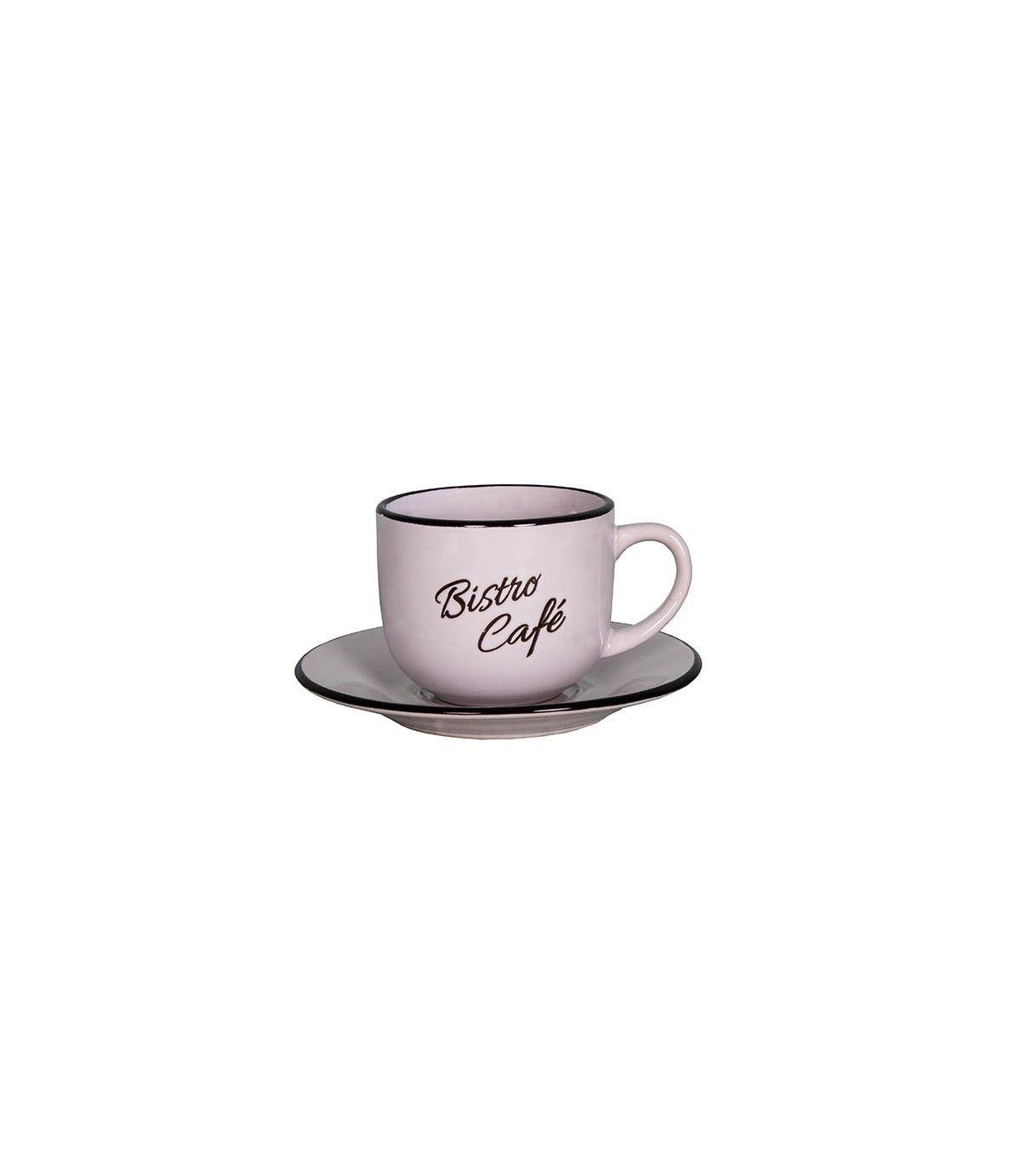Mug et soucoupe "Bistro - Café" Blanc