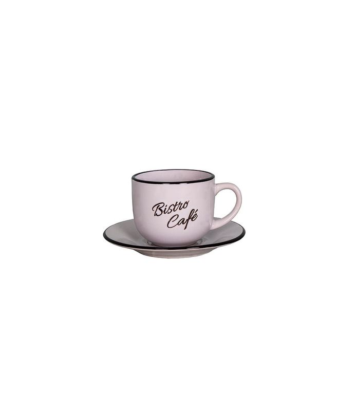 Mug et soucoupe "Bistro - Café" Blanc