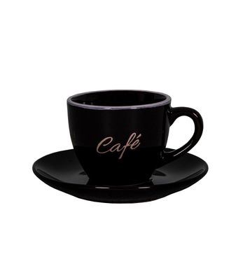Tasse espresso et sous-tasse "Bistro - café" Noire