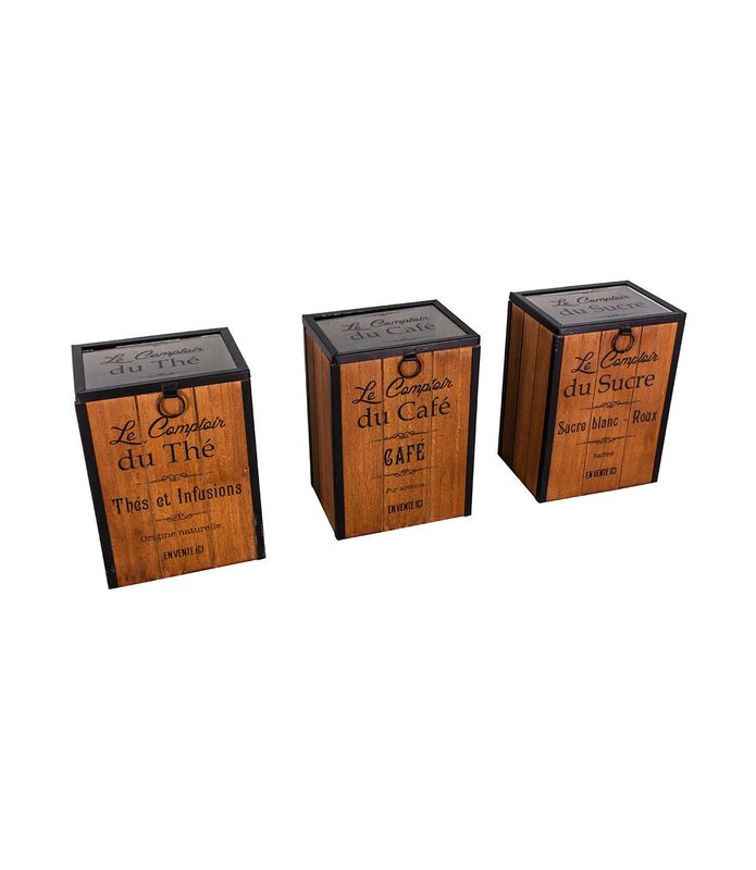 Set de 3 boites Café/Sucre/Thé