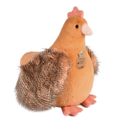 Peluche Madame Poule XXL - Orange roux - 50cm