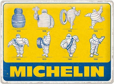 Plaque métal 30 x 40 cm - Michelin - Logo Evolution