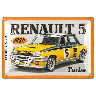 Plaque métal 20 x 30 cm - Renault - R5 Turbo 1980