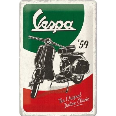 Plaque métal 20 x 30 cm - Vespa - Italian classic
