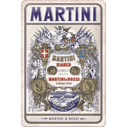 Plaque métal 20 x 30 cm - Martini - Bianco vermouth