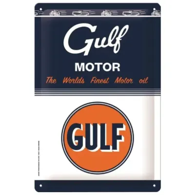 Plaque métal 20 x 30 cm - Gulf - 1920 Logo