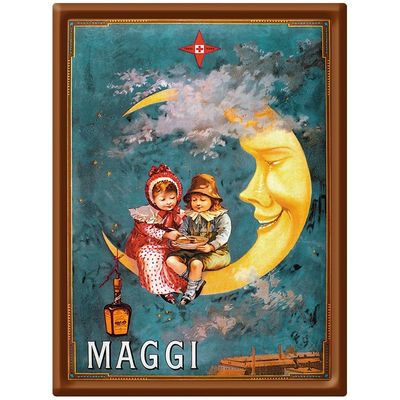 Plaque métal 30 X 40 cm - Maggi Lune