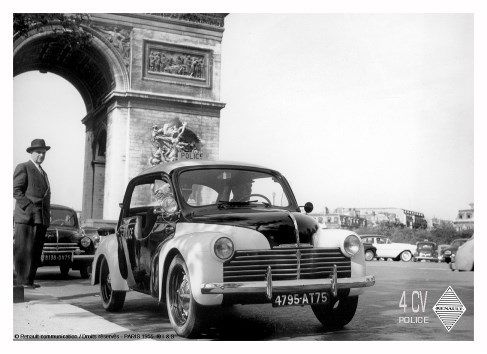 Plaque métal 30 x 40 cm - Renault 4 CV Police