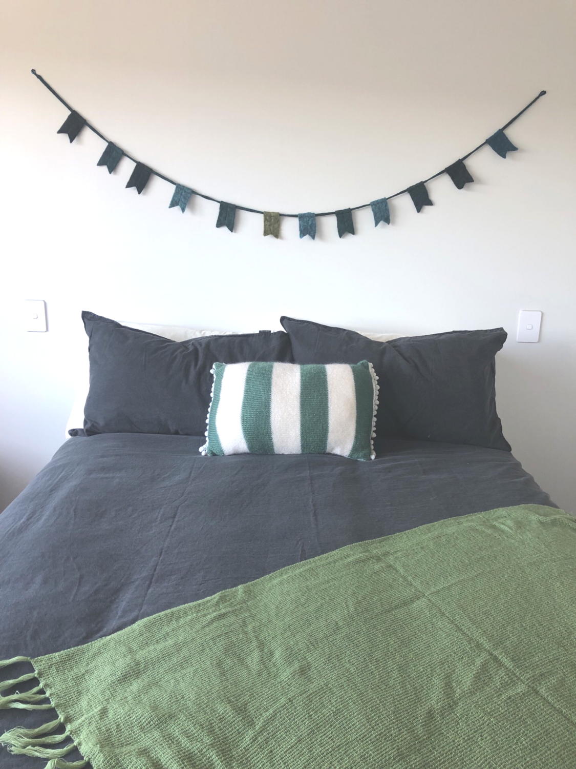 Green Felt Flag Garland