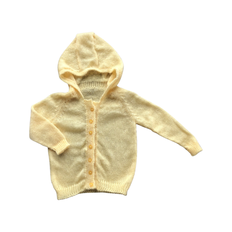 Yellow Hooded Cardigan