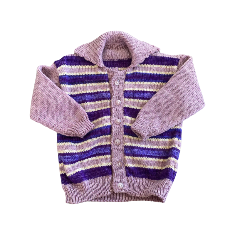 Purple Collared Cardigan