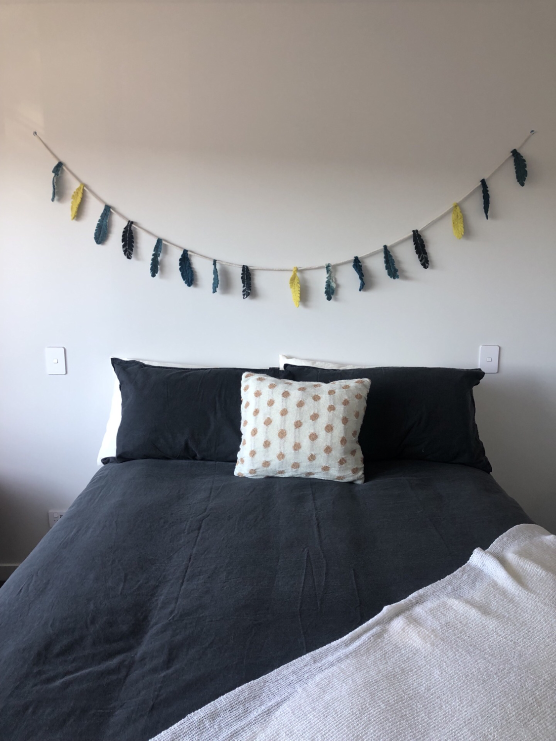 Felt Feather Garland Jade/Peach