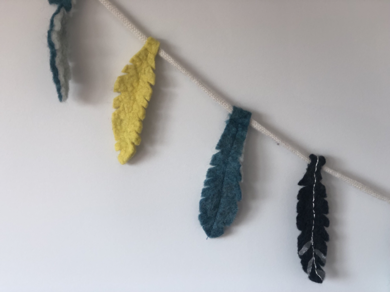 Citrus Felt Feather Garland