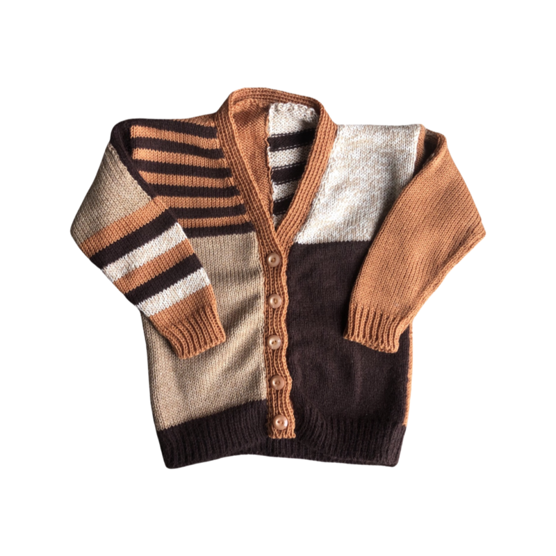 Tan Striped Cardigan