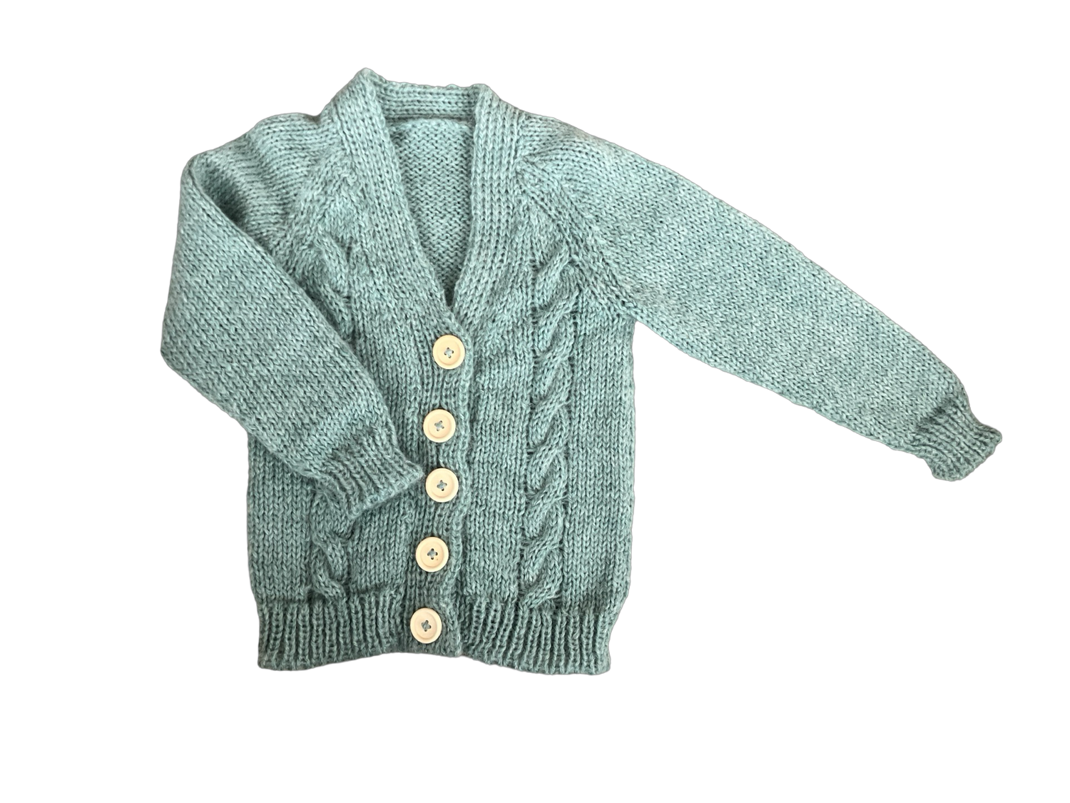 Seafoam Cable Front Cardigan