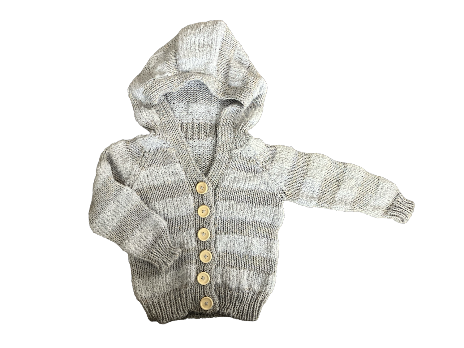 Pale Grey Striped Cardigan