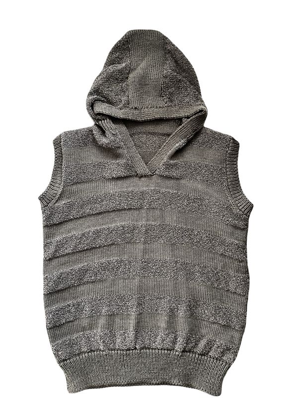 Textured Hooded Vest