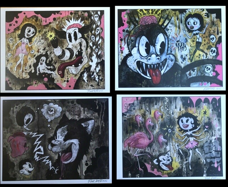 FOUR 8.5&quot;x11&quot; Set #1 Signed prints By Frank Forte Pop Surrealism