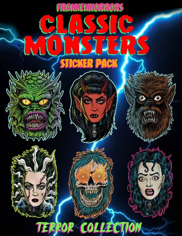 FrankenHorrors Classic Monsters Sticker Pack: Terror Collection