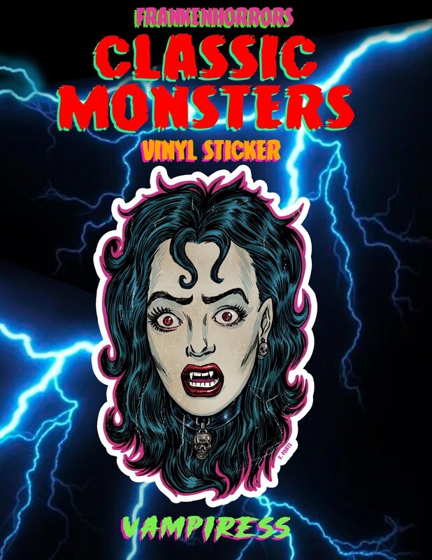 Vampiress FrankenHorrors Classic Monsters Die Cut Vinyl Sticker