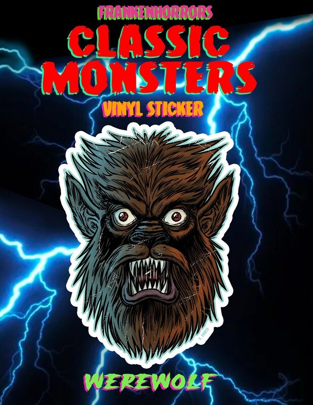 Werewolf FrankenHorrors Classic Monsters Die Cut Vinyl Sticker