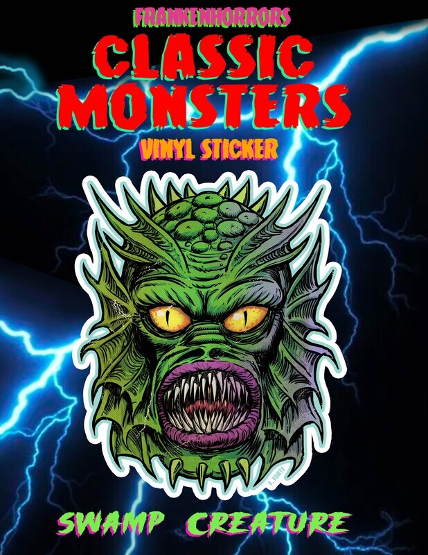 Swamp Creature  FrankenHorrors Classic Monsters Die Cut Vinyl Sticker