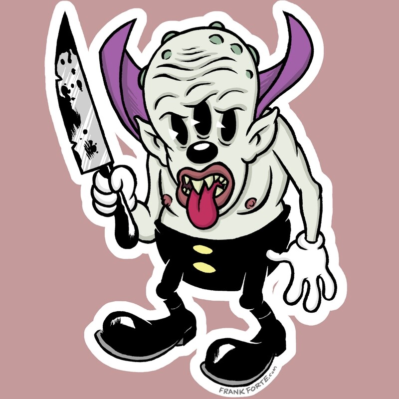 Triclops with a Knife Creepy Cute Frank Forte Die Cut Vinyl Sticker