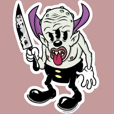 Triclops with a Knife Creepy Cute Frank Forte Die Cut Vinyl Sticker