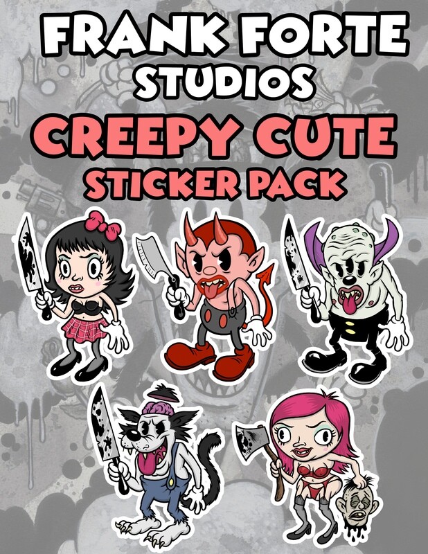Creepy Cute sticker set Frank Forte Die Cut Vinyl Sticker