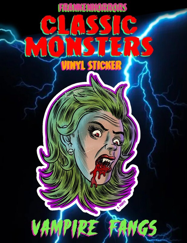 Vampire Fangs FrankenHorrors Classic Monsters Vinyl Sticker