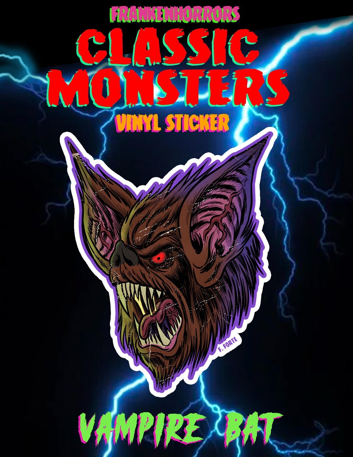 Vampire Bat FrankenHorrors Classic Monsters Vinyl Sticker