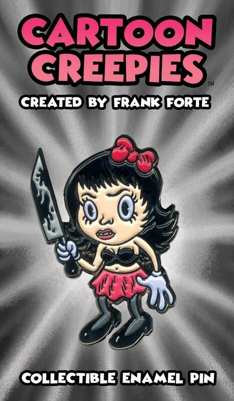 Cartoon Creepies Molly with a Knife 1.75&quot; Soft Enamel Pin