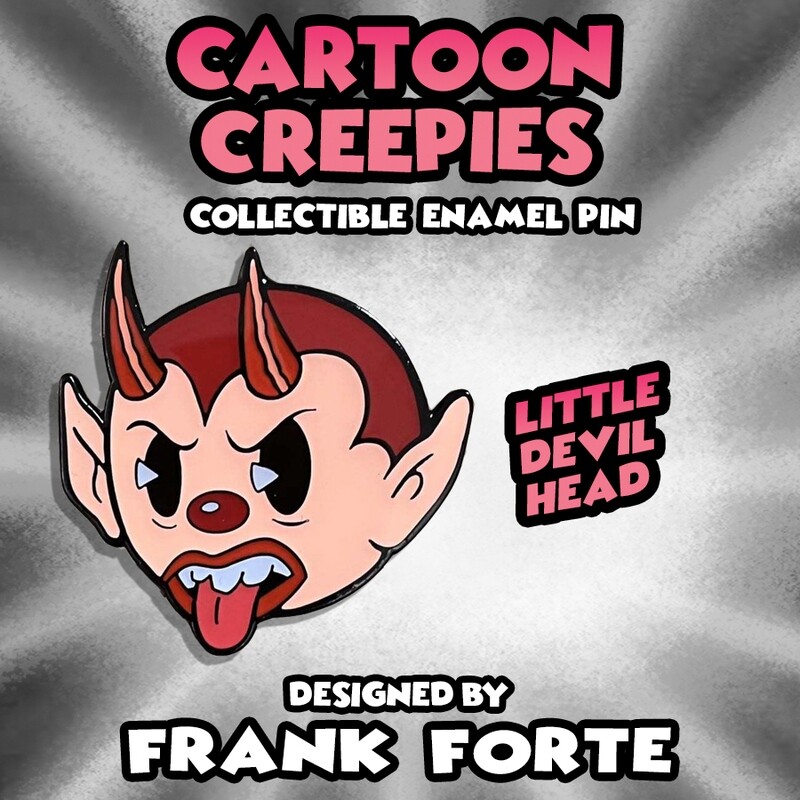 Cartoon Creepies Devil Head 1.5&quot; Soft Enamel Pin