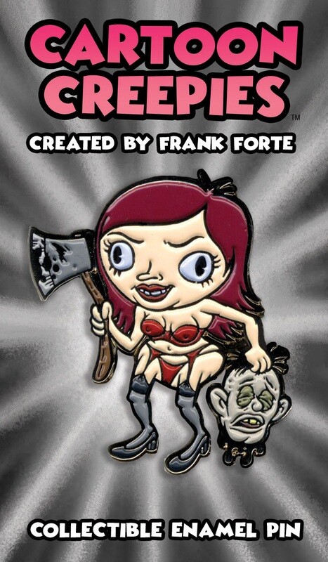 Cartoon Creepies Girl with an Ax 1.75&quot; Soft Enamel Pin