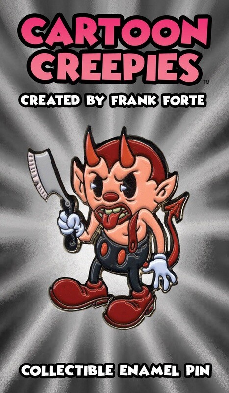 Cartoon Creepies Devil with a Razor 1.75&quot; Soft Enamel Pin