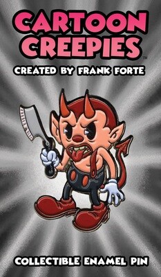 Cartoon Creepies Devil with a Razor 1.75&quot; Soft Enamel Pin