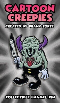 Cartoon Creepies Triclops with a Knife 1.75&quot; Soft Enamel Pin
