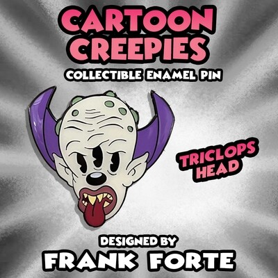 Cartoon Creepies Triclops Head 1.5&quot; Soft Enamel Pin