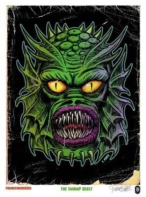 FrankenHorrors Swamp Beast 8.5x11 signed print by Frank Forte