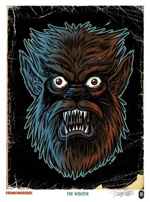 FrankenHorrors Werewolf 8.5x11 signed print by Frank Forte