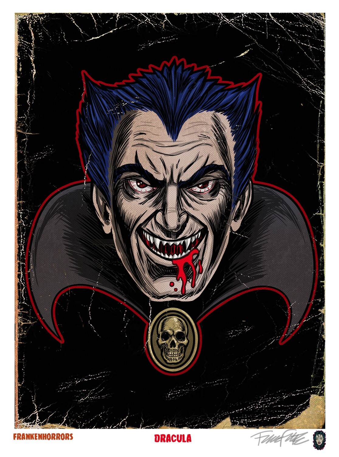 FrankenHorrors Dracula 8.5x11 signed print by Frank Forte